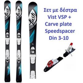 Γυναικεία πέδιλα σκι Lusti LLT Ladies Light Wide + Δέστρα Vist VSP + Carve plate Speedspacer Din 3-10